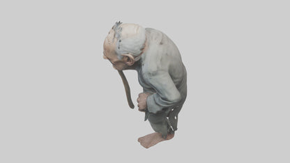 Creepy old man model VR / AR / low-poly