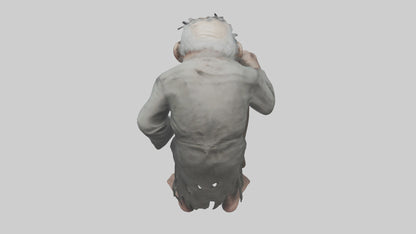 Creepy old man model VR / AR / low-poly