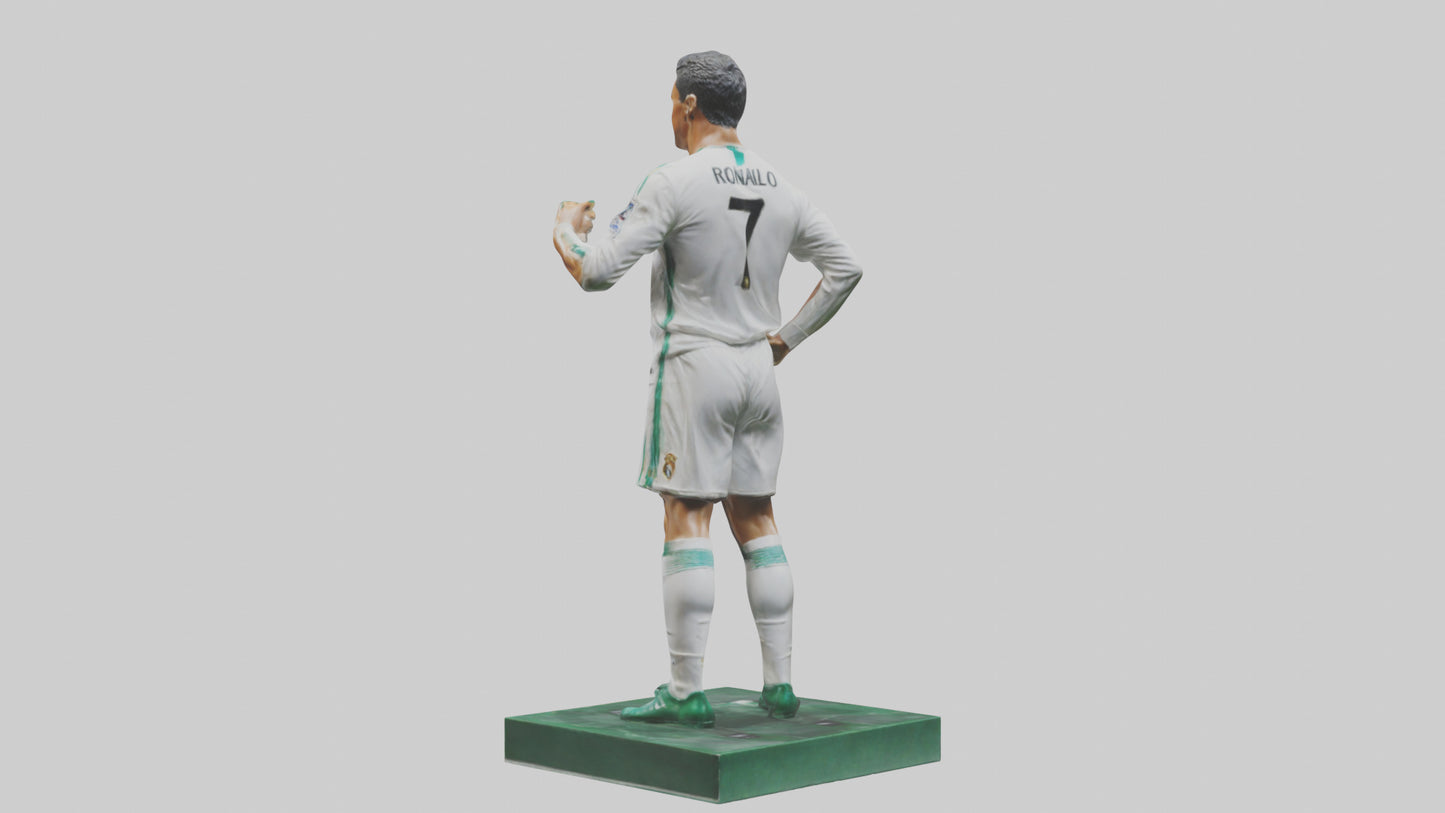 3D model Cristiano Ronaldo statue model VR / AR / low-poly