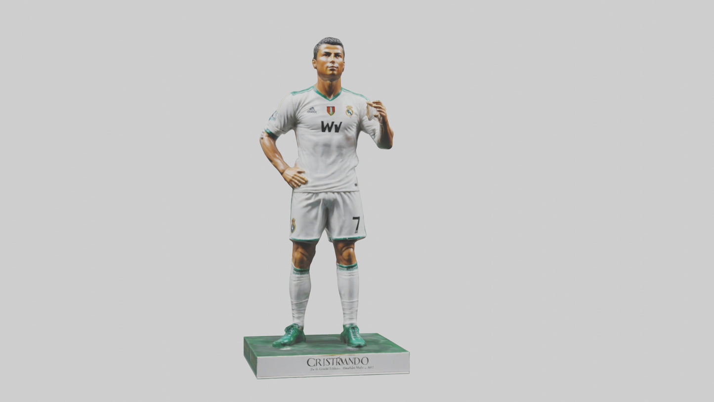 3D model Cristiano Ronaldo statue model VR / AR / low-poly