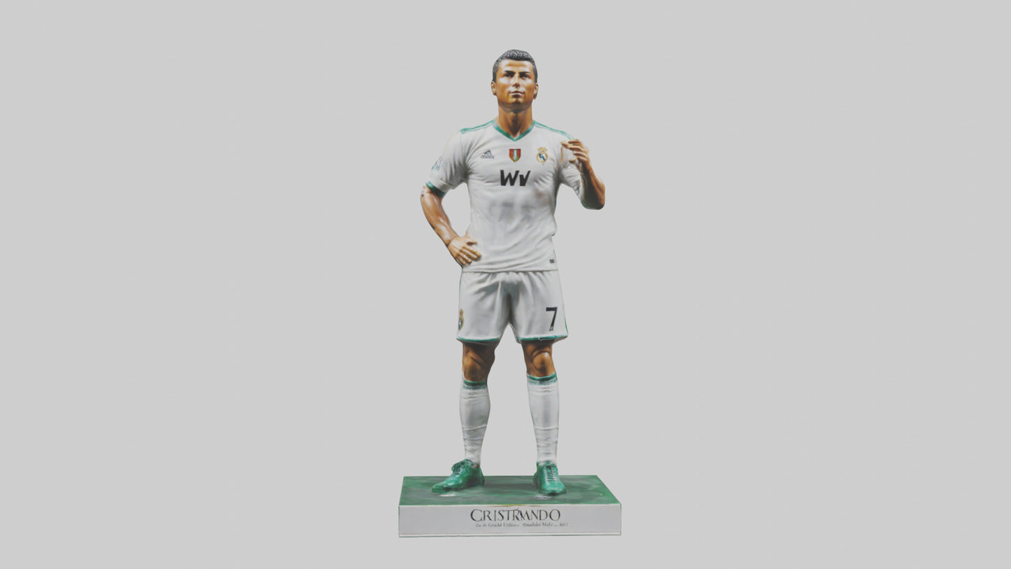 3D model Cristiano Ronaldo statue model VR / AR / low-poly