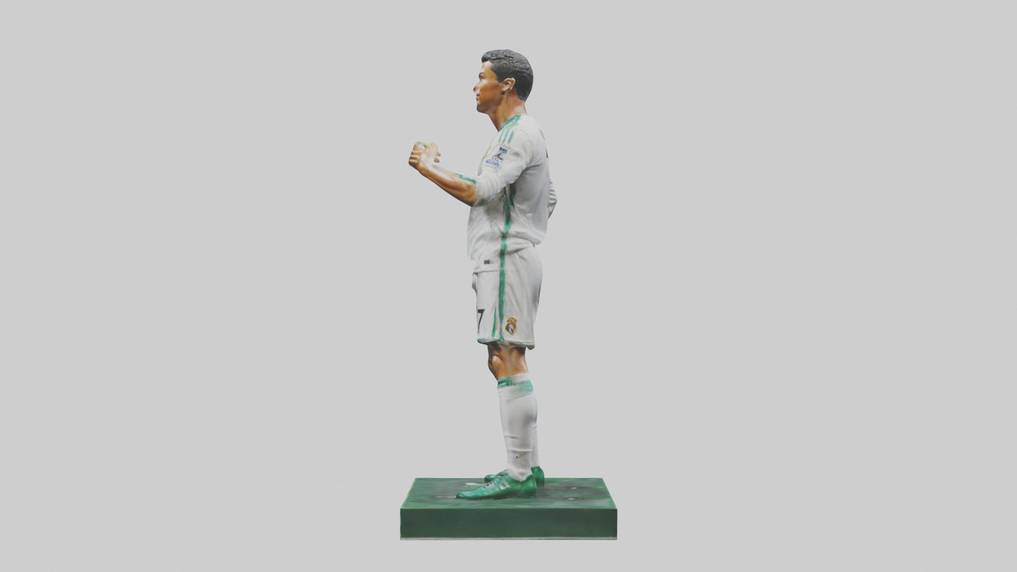 3D model Cristiano Ronaldo statue model VR / AR / low-poly