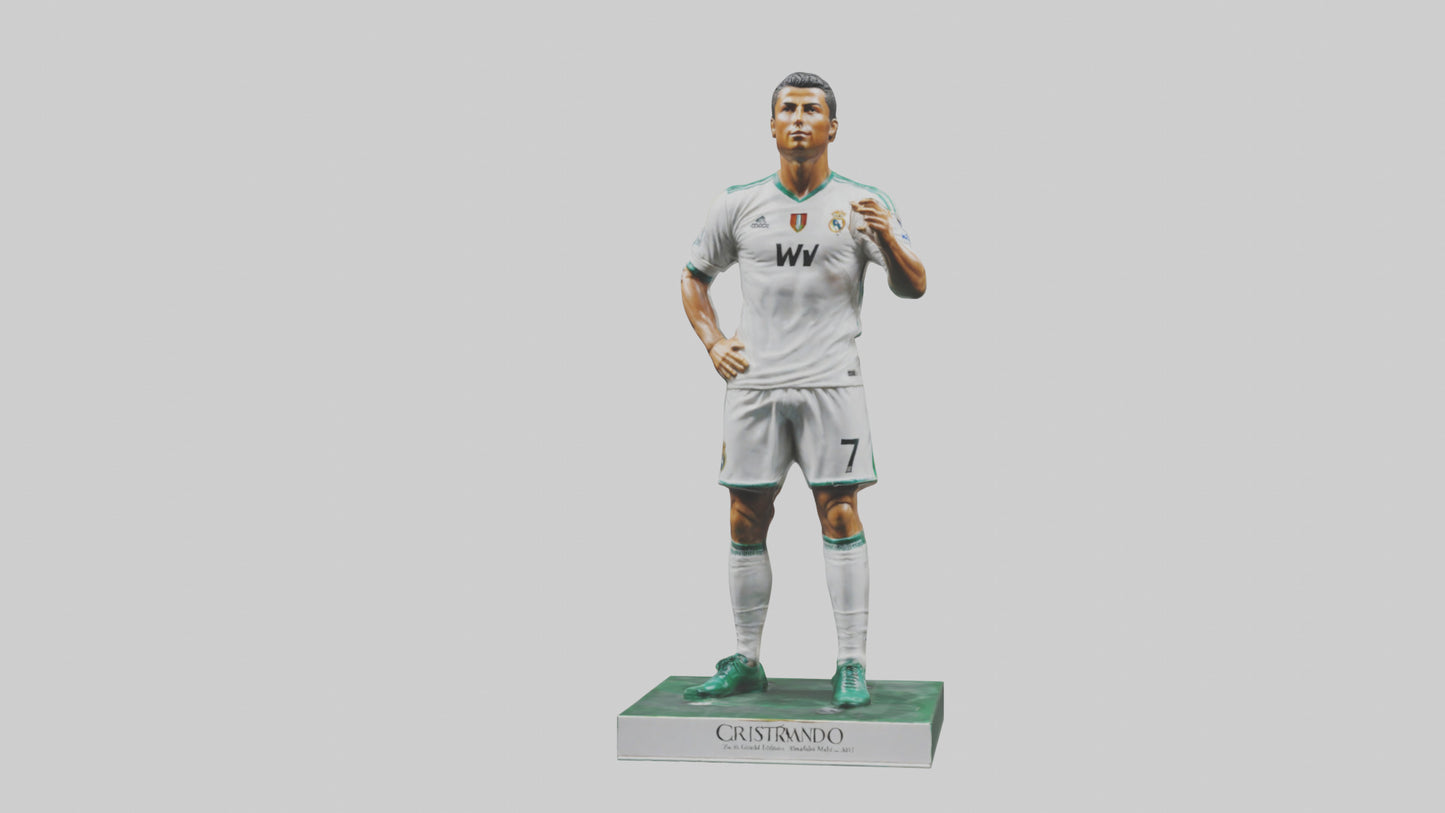 3D model Cristiano Ronaldo statue model VR / AR / low-poly