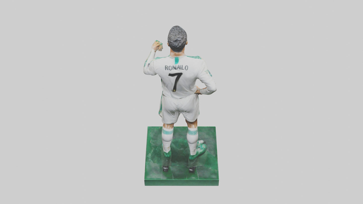 3D model Cristiano Ronaldo statue model VR / AR / low-poly