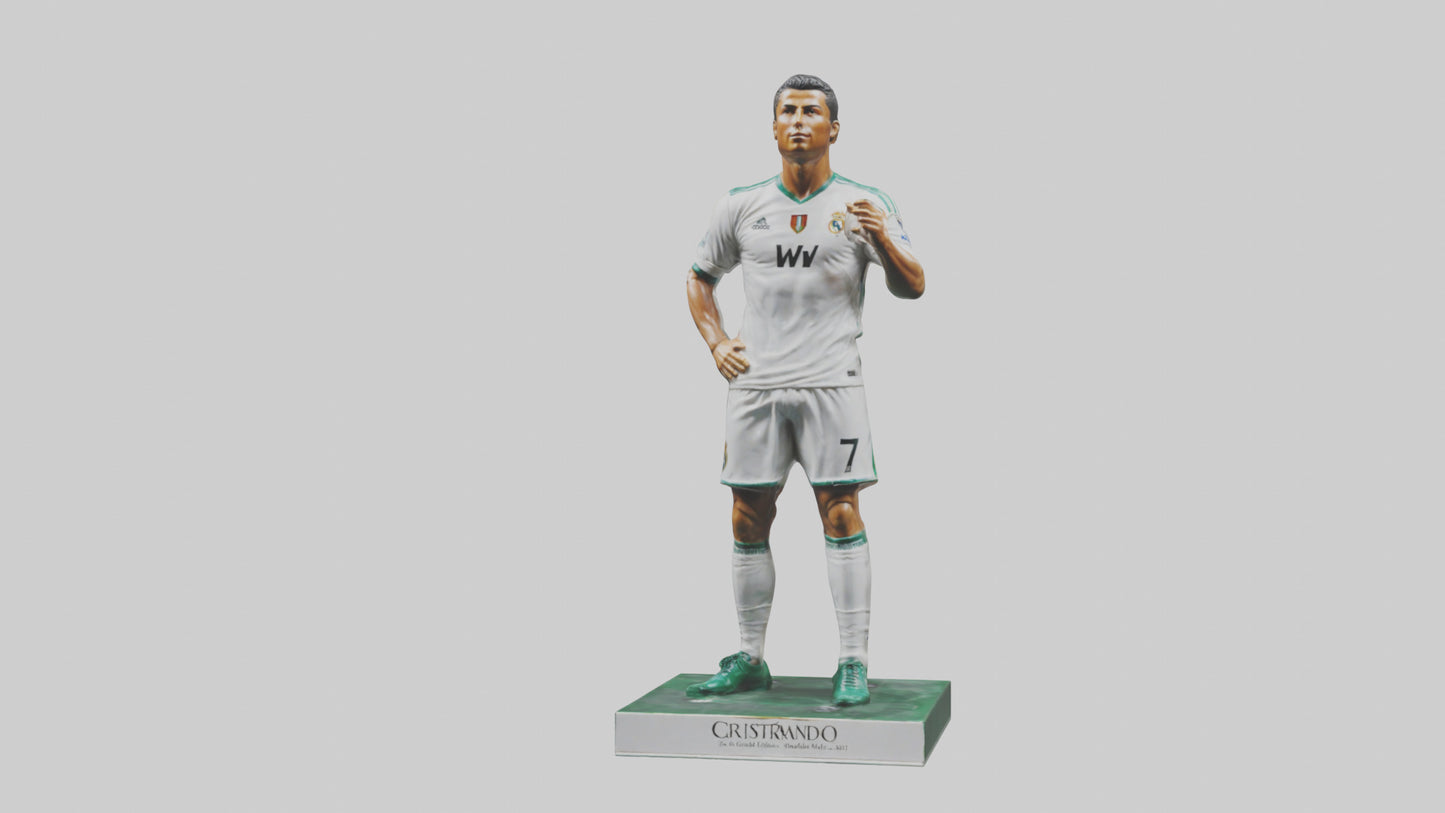 3D model Cristiano Ronaldo statue model VR / AR / low-poly