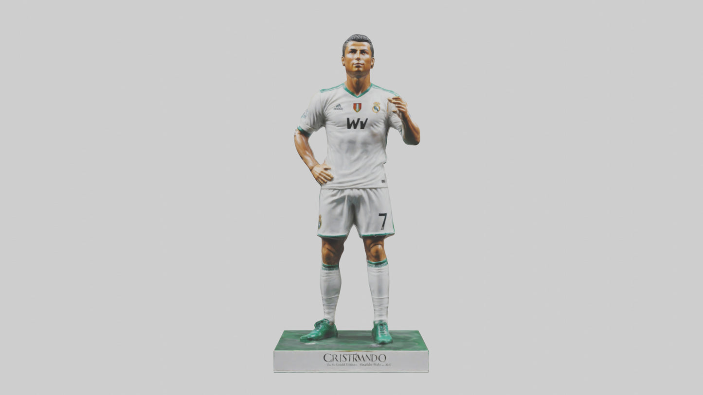 3D model Cristiano Ronaldo statue model VR / AR / low-poly