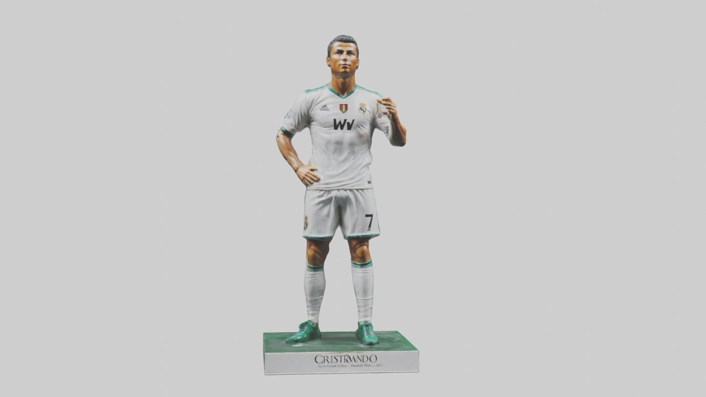 3D model Cristiano Ronaldo statue model VR / AR / low-poly