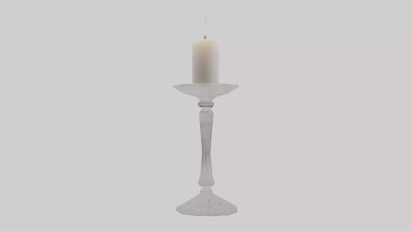 Crystal candle holder model VR / AR / low-poly