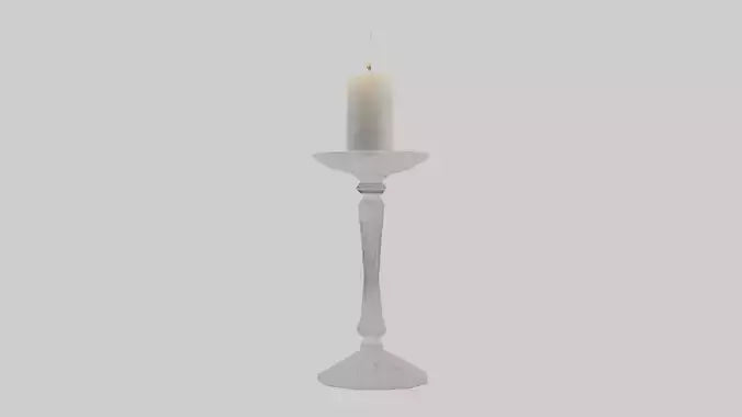 Crystal candle holder model VR / AR / low-poly