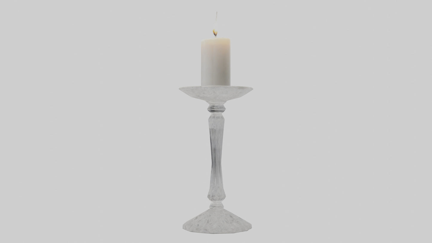 Crystal candle holder model VR / AR / low-poly