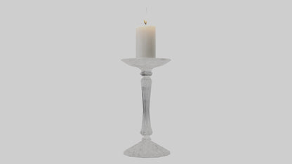 Crystal candle holder model VR / AR / low-poly