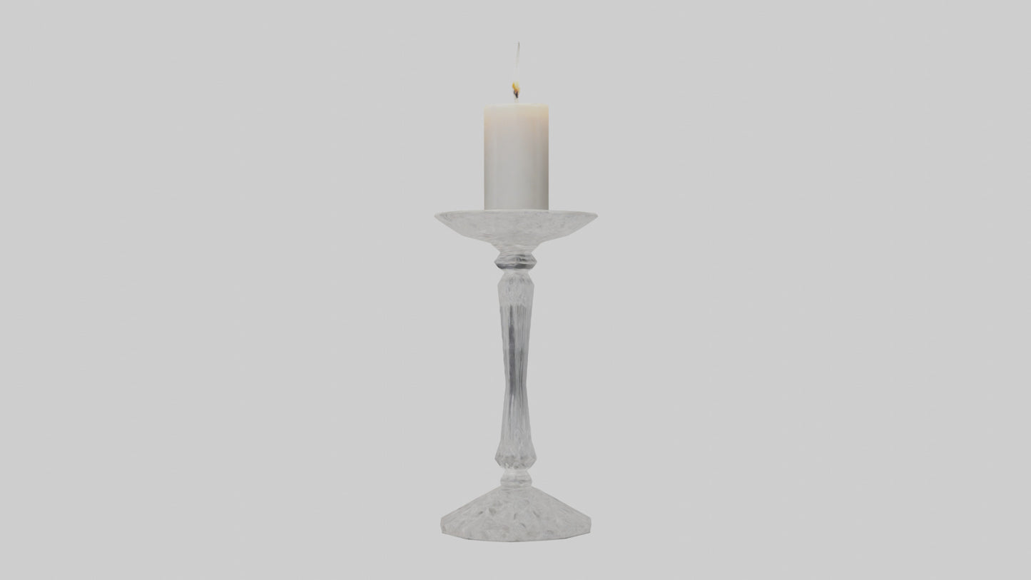 Crystal candle holder model VR / AR / low-poly