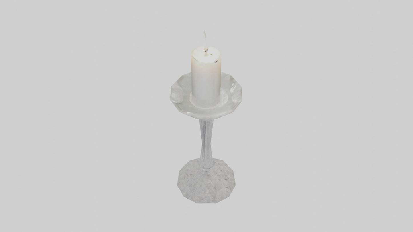 Crystal candle holder model VR / AR / low-poly