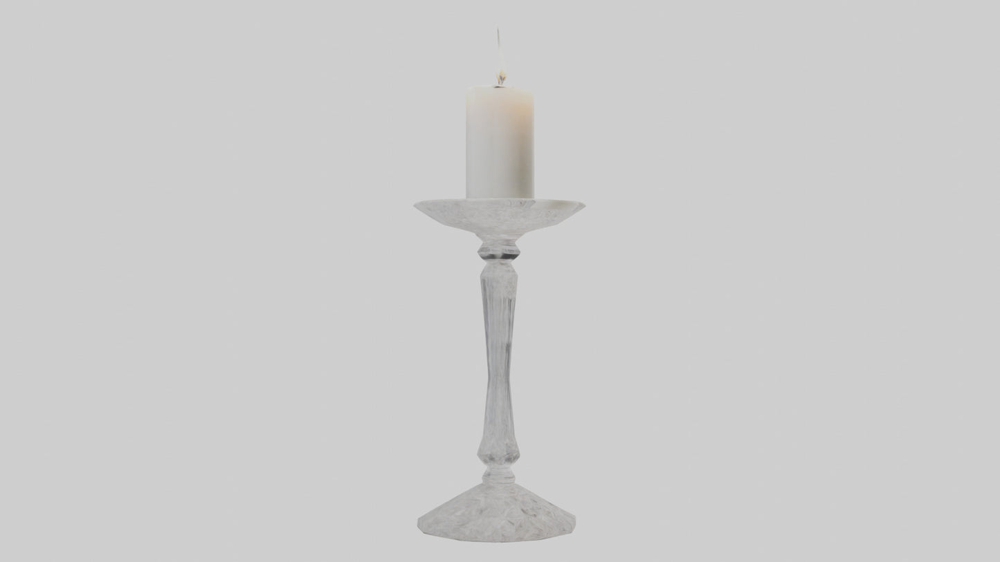 Crystal candle holder model VR / AR / low-poly