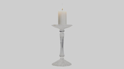 Crystal candle holder model VR / AR / low-poly