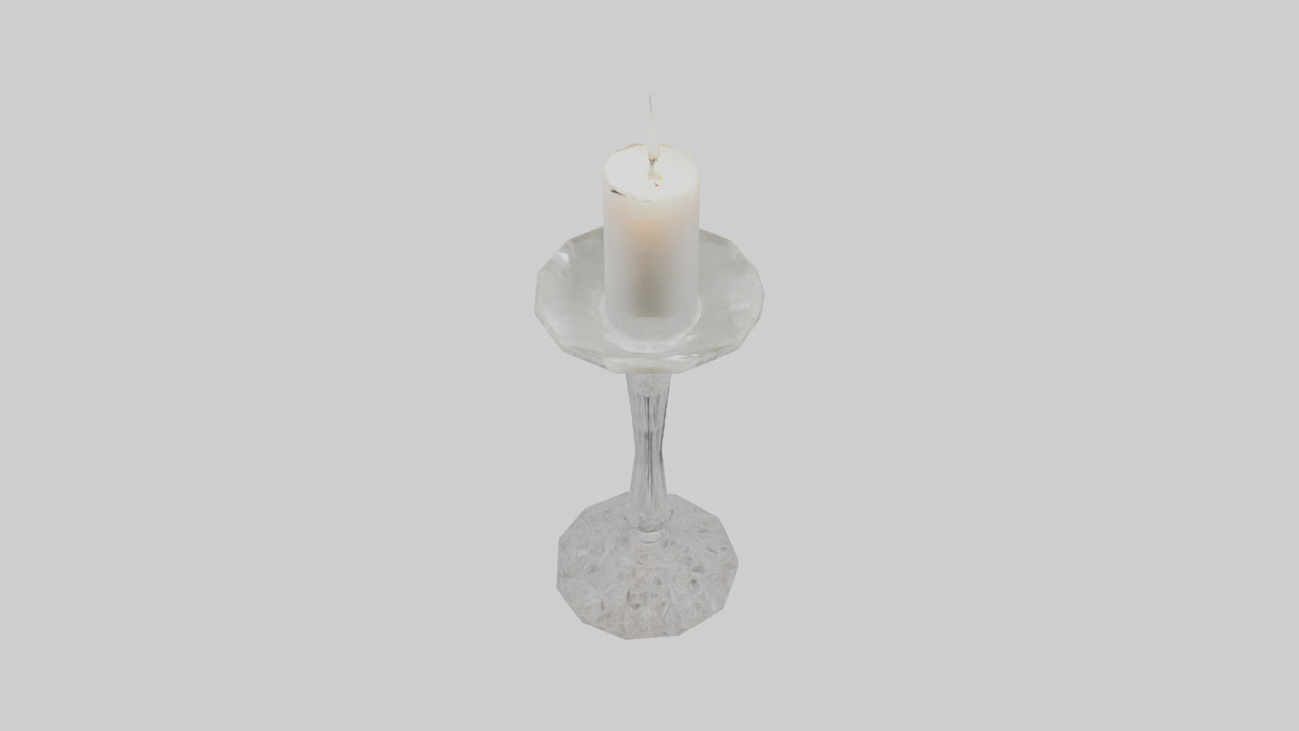 Crystal candle holder model VR / AR / low-poly