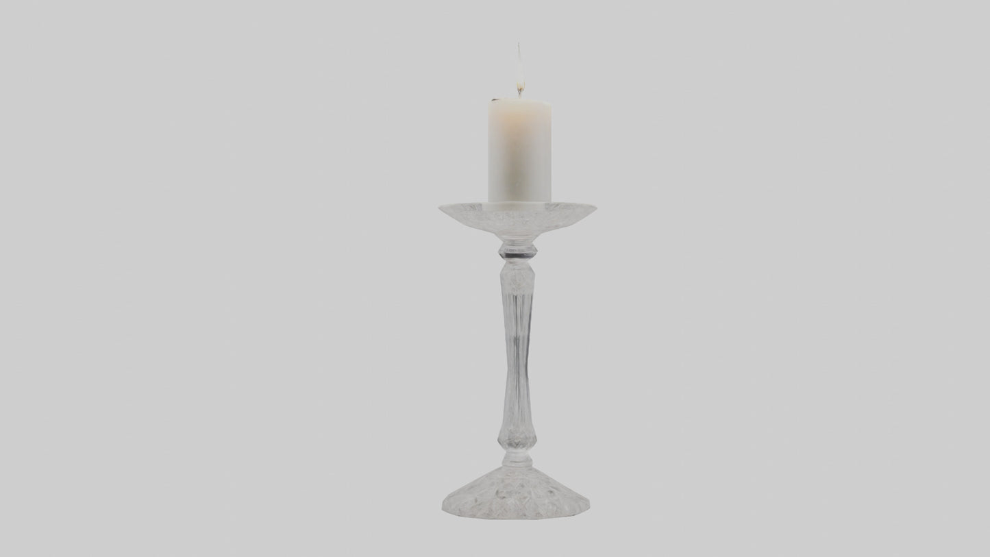Crystal candle holder model VR / AR / low-poly
