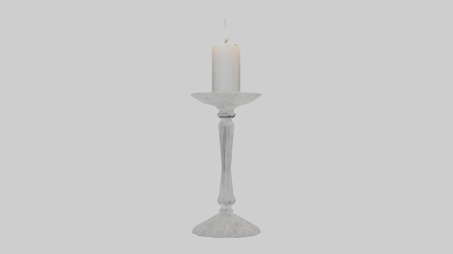 Crystal candle holder model VR / AR / low-poly