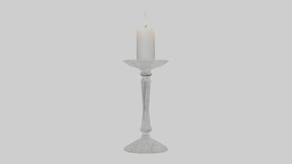 Crystal candle holder model VR / AR / low-poly