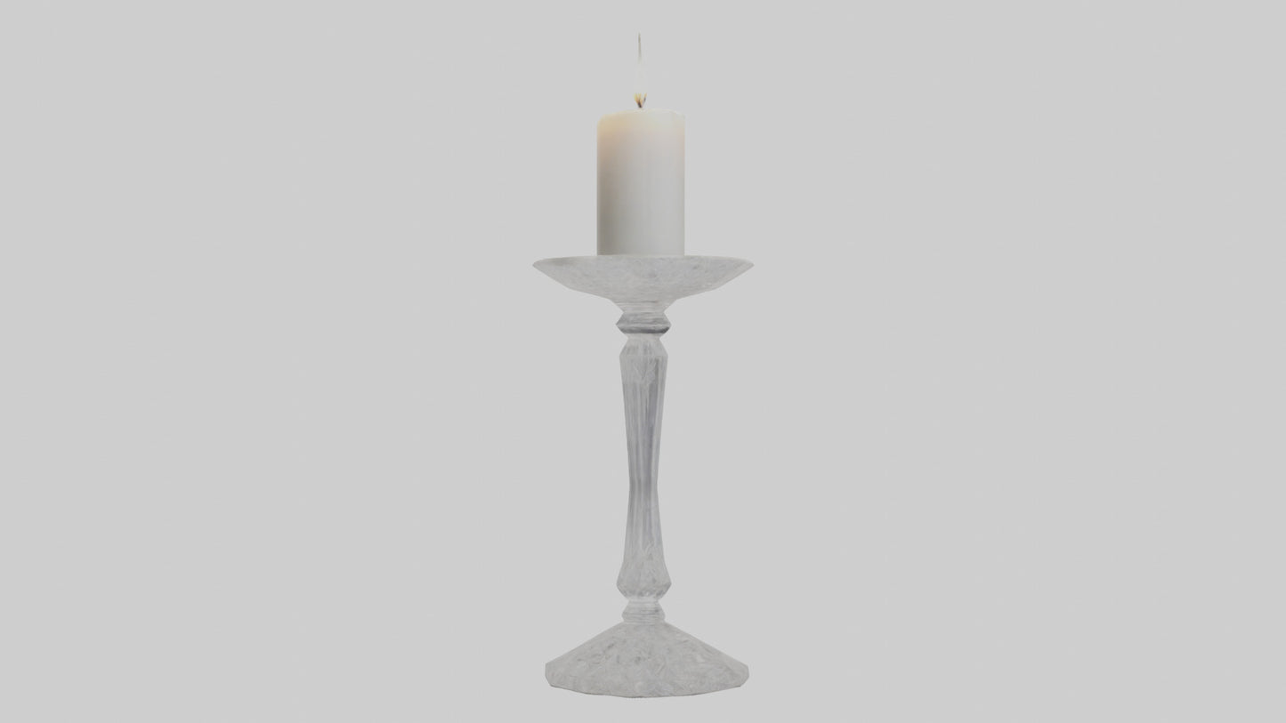 Crystal candle holder model VR / AR / low-poly