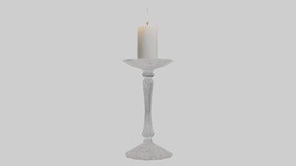 Crystal candle holder model VR / AR / low-poly