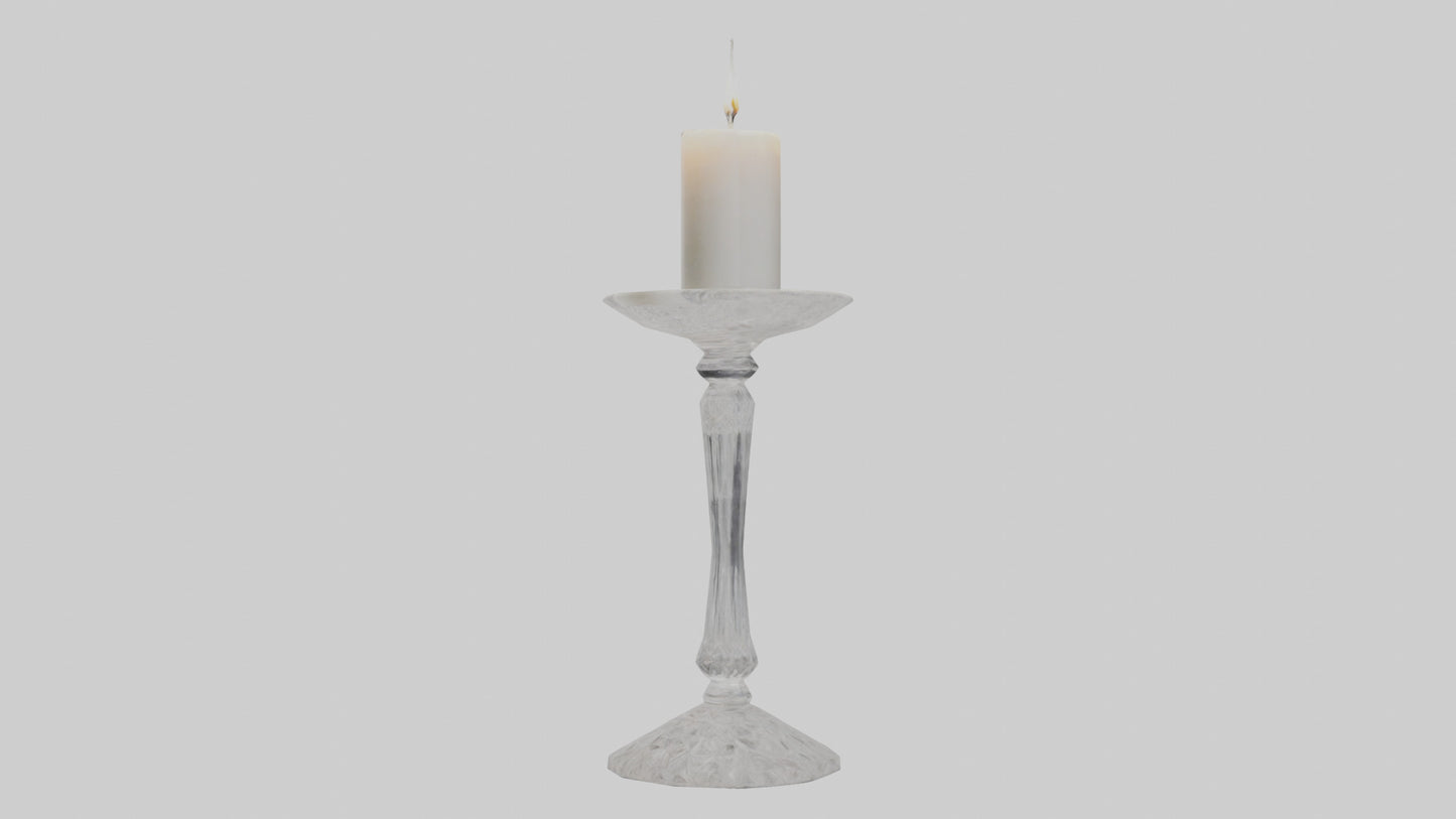 Crystal candle holder model VR / AR / low-poly