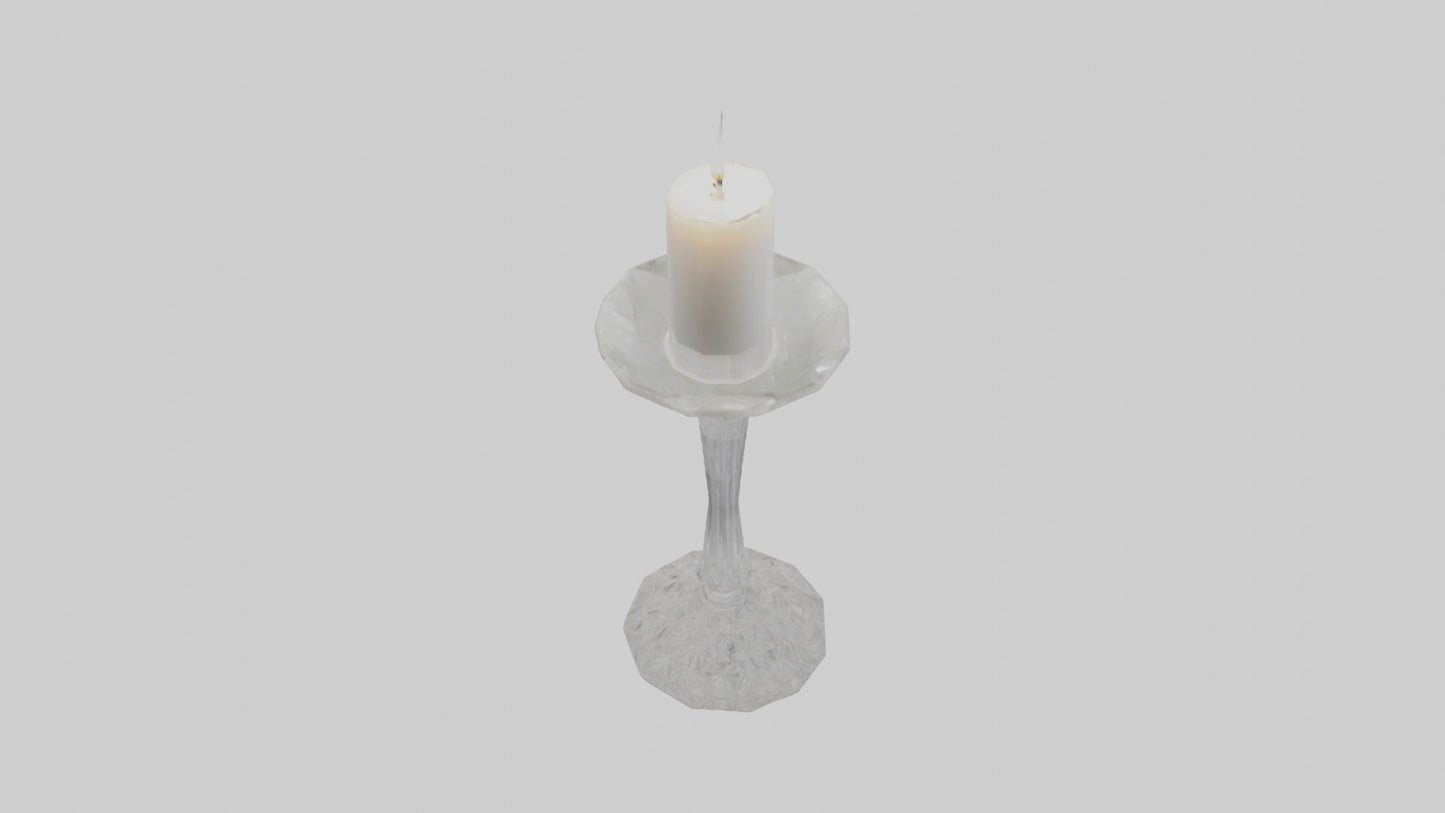 Crystal candle holder model VR / AR / low-poly