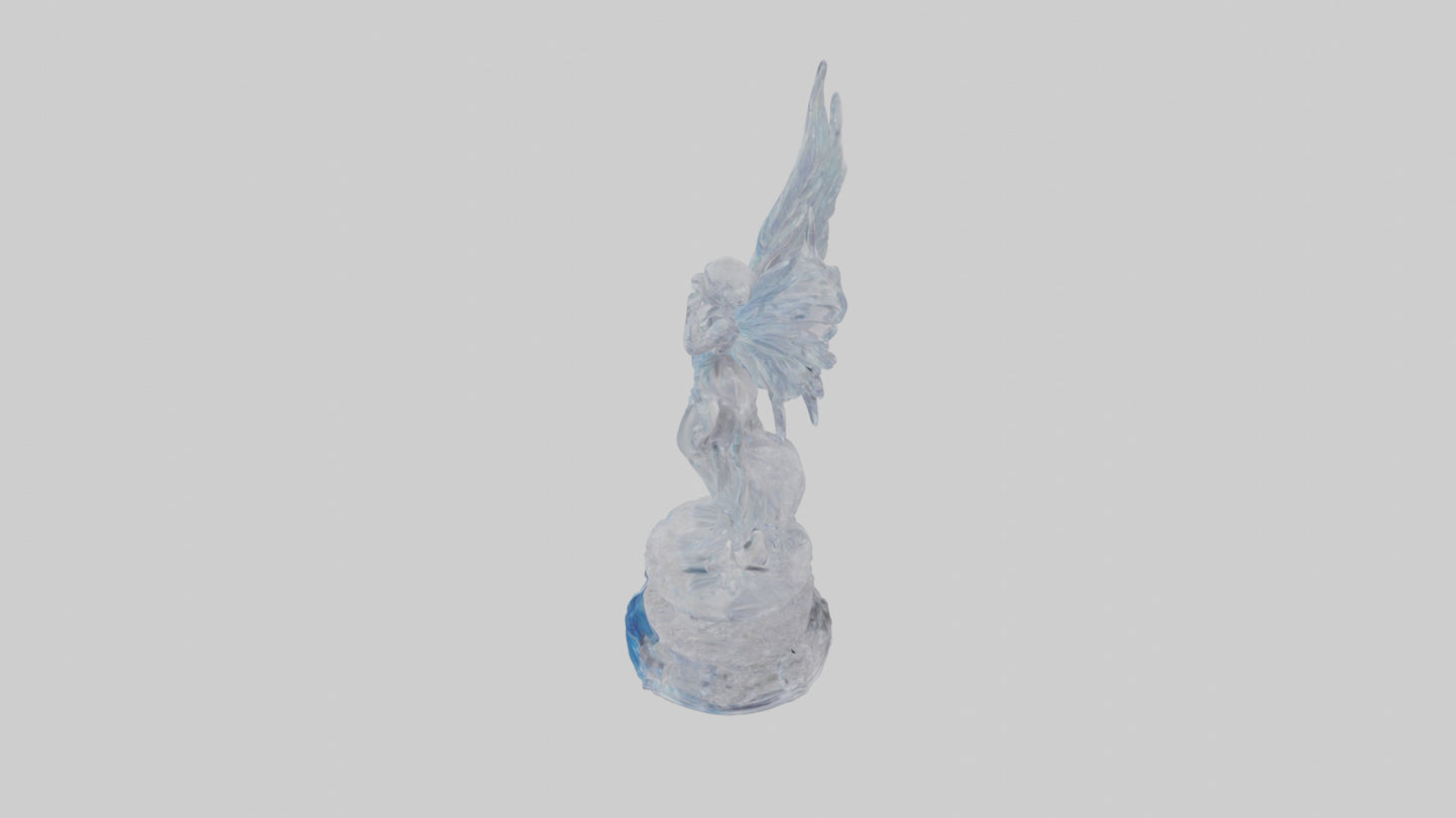 Crystal Fairy statue model VR / AR / low-poly