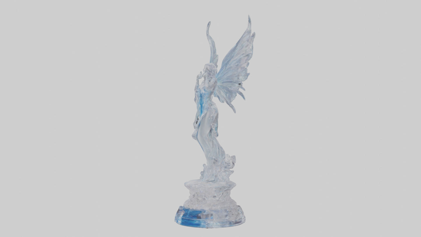 Crystal Fairy statue model VR / AR / low-poly