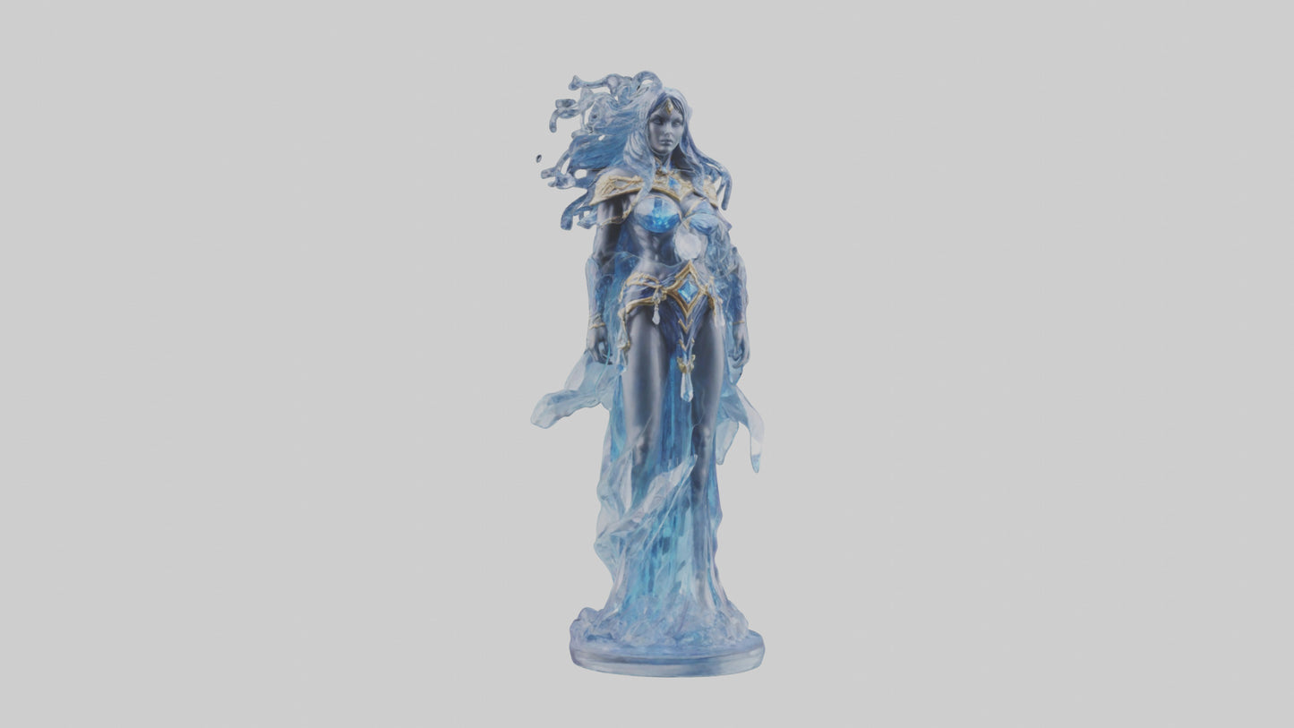 Crystal Sorceress statue model VR / AR / low-poly