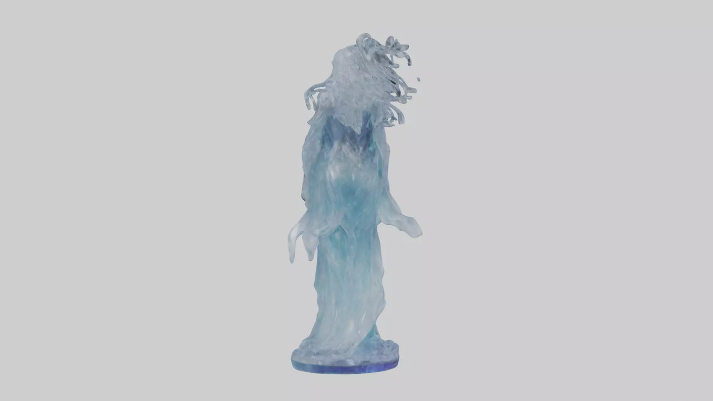 Crystal Sorceress statue model VR / AR / low-poly