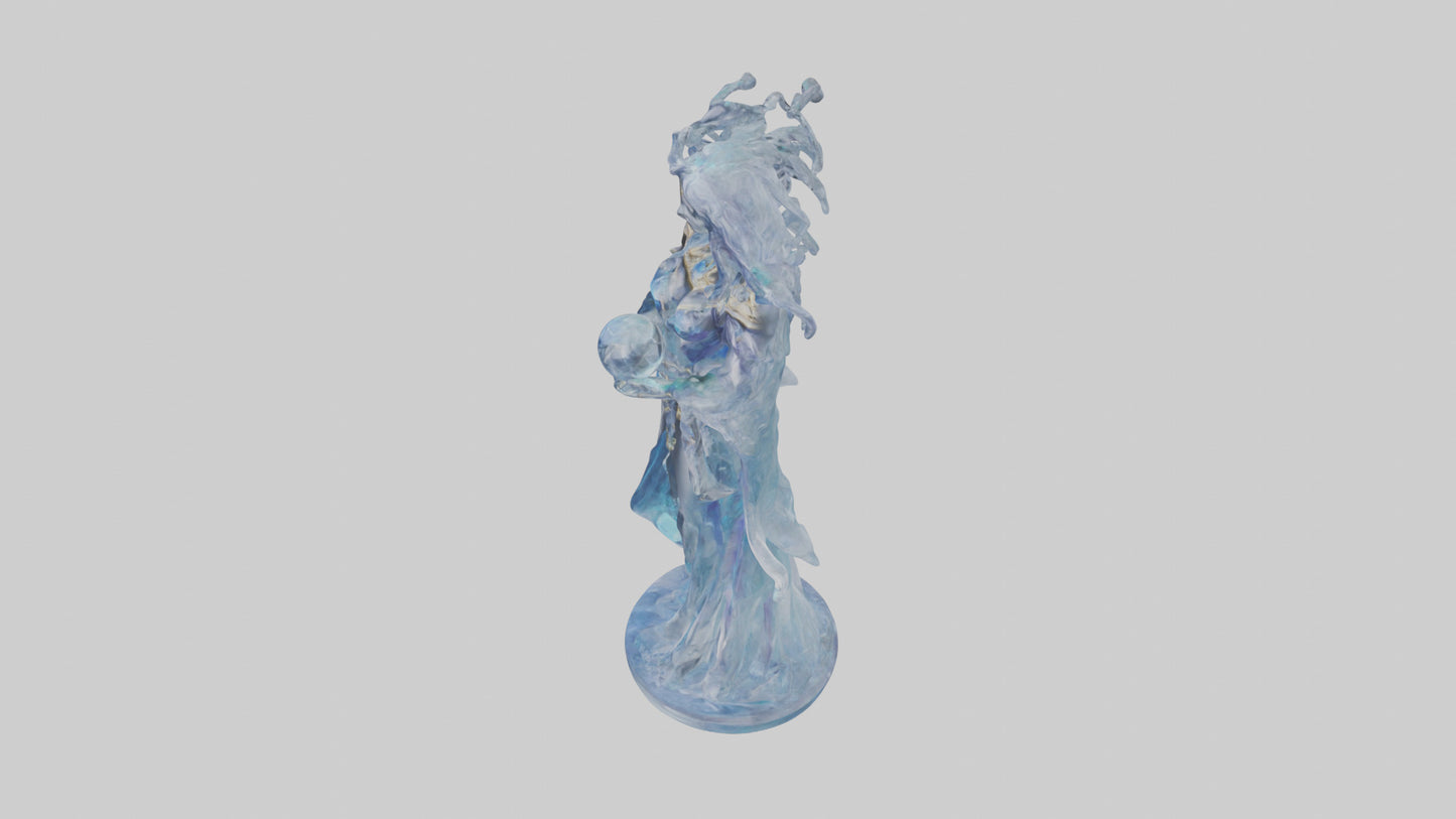 Crystal Sorceress statue model VR / AR / low-poly