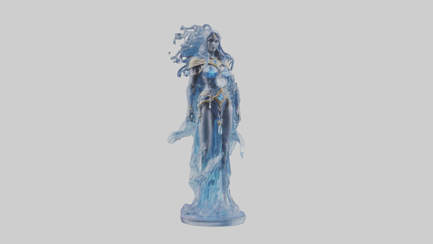 Crystal Sorceress statue model VR / AR / low-poly