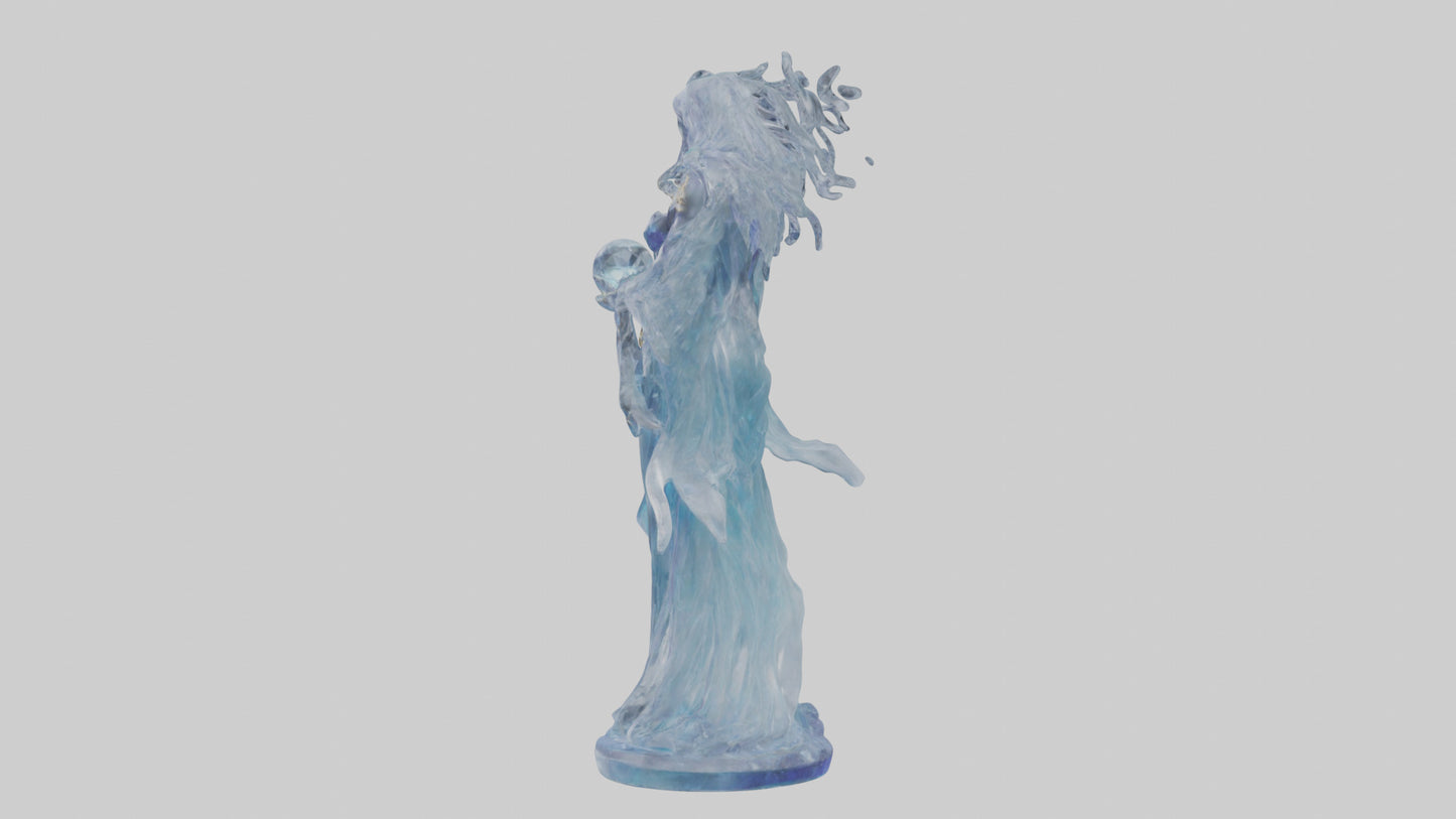 Crystal Sorceress statue model VR / AR / low-poly