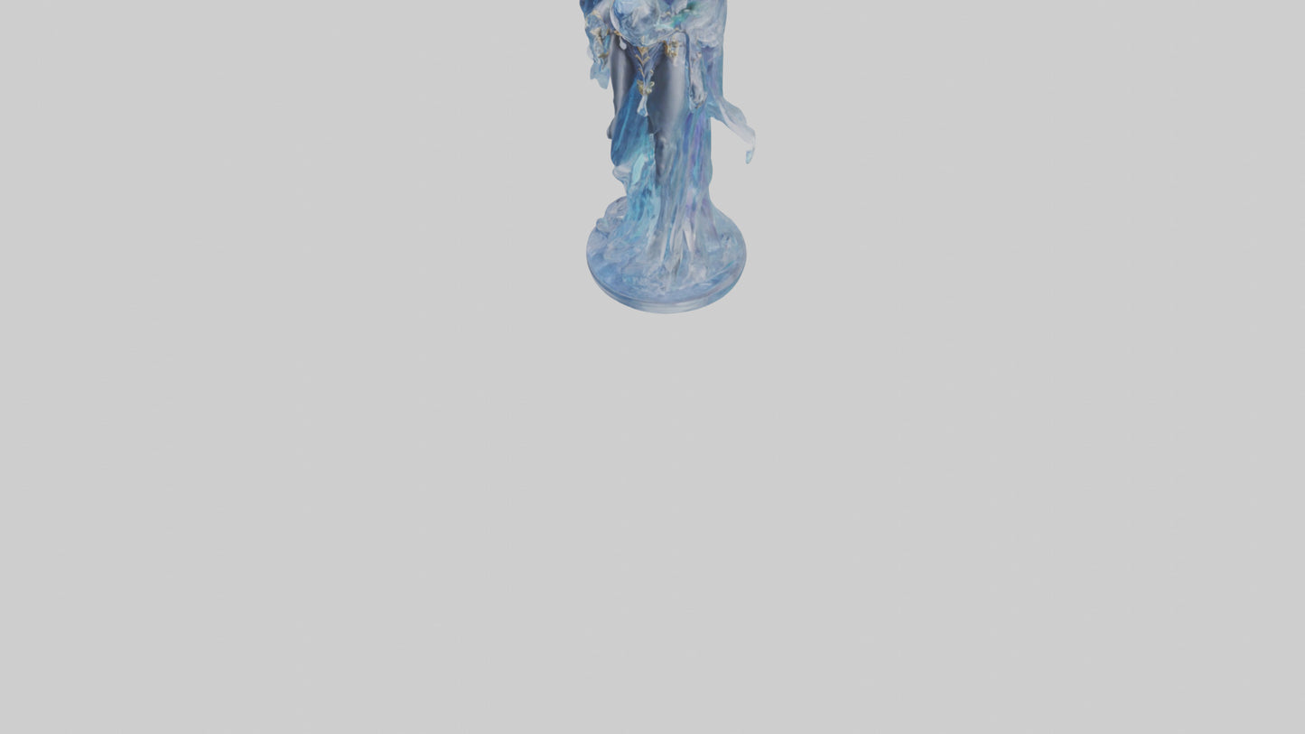 Crystal Sorceress statue model VR / AR / low-poly