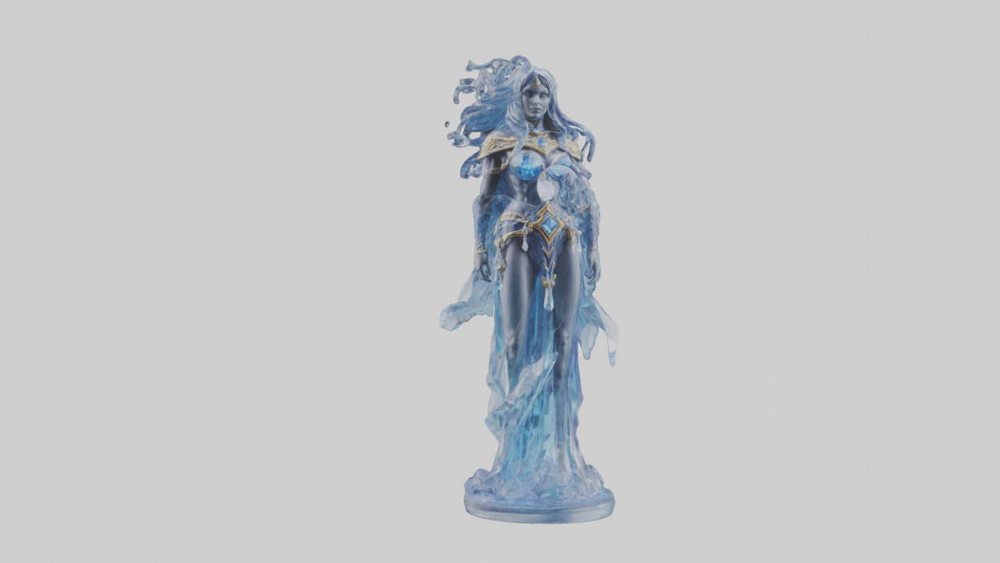 Crystal Sorceress statue model VR / AR / low-poly