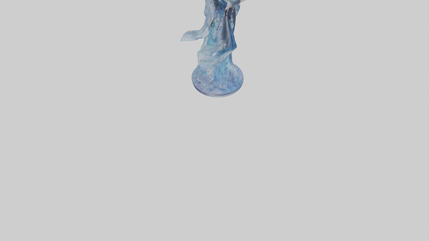 Crystal Sorceress statue model VR / AR / low-poly
