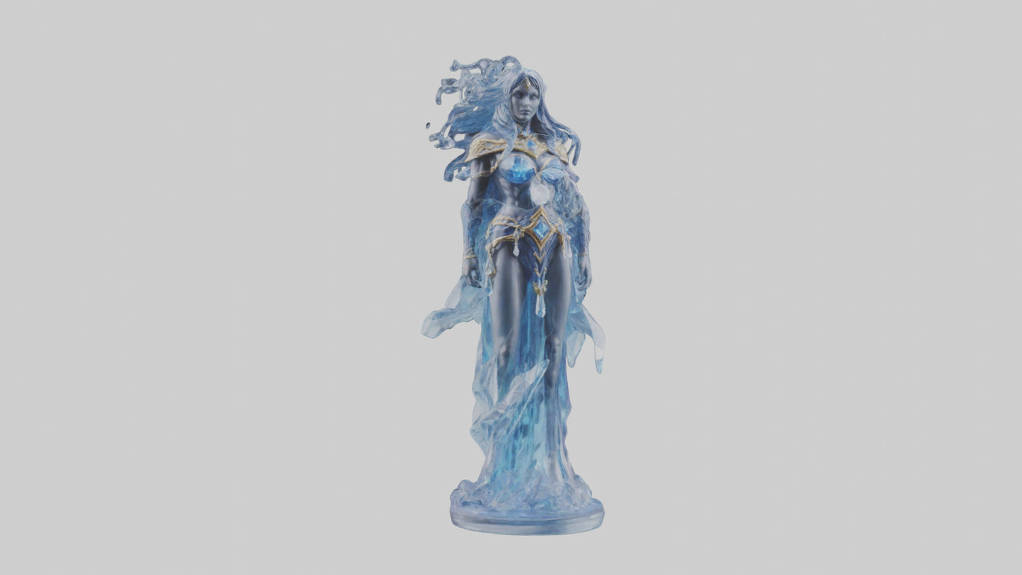 Crystal Sorceress statue model VR / AR / low-poly