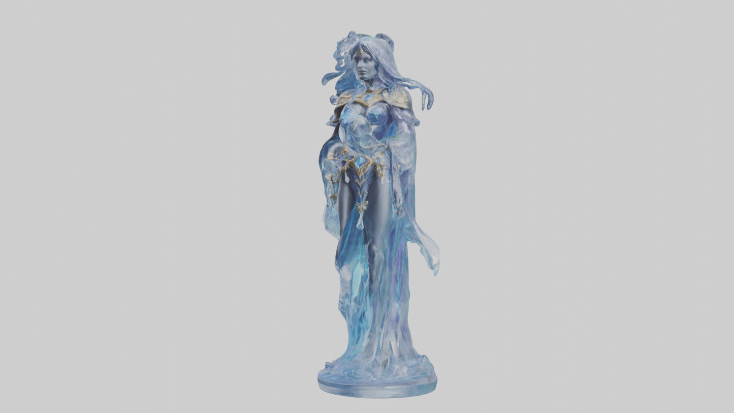 Crystal Sorceress statue model VR / AR / low-poly