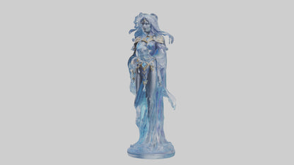 Crystal Sorceress statue model VR / AR / low-poly