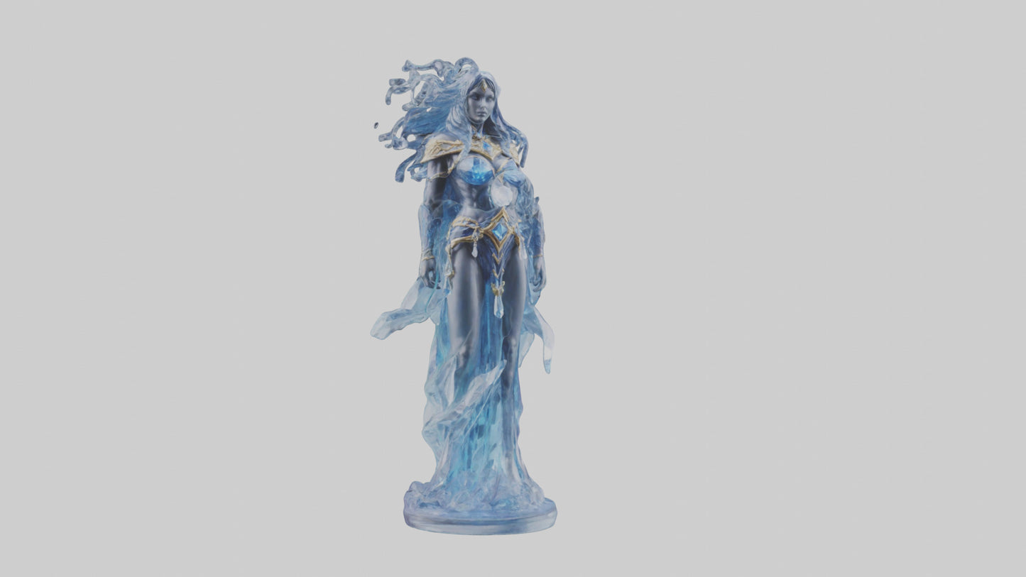 Crystal Sorceress statue model VR / AR / low-poly