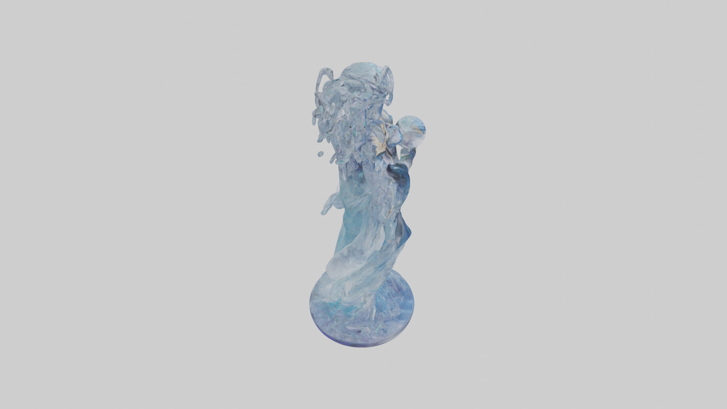 Crystal Sorceress statue model VR / AR / low-poly