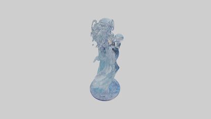 Crystal Sorceress statue model VR / AR / low-poly