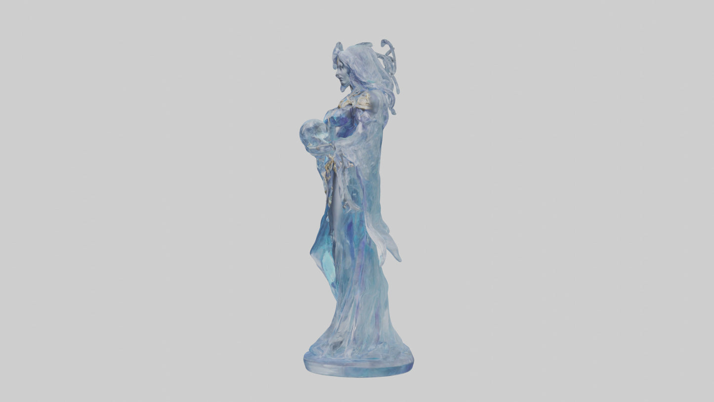 Crystal Sorceress statue model VR / AR / low-poly