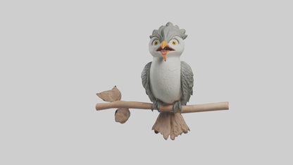 Cuckoo Bird singing model VR / AR / low-poly