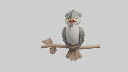 Cuckoo Bird singing model VR / AR / low-poly