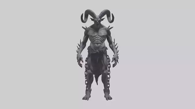 Cursed demon model VR / AR / low-poly