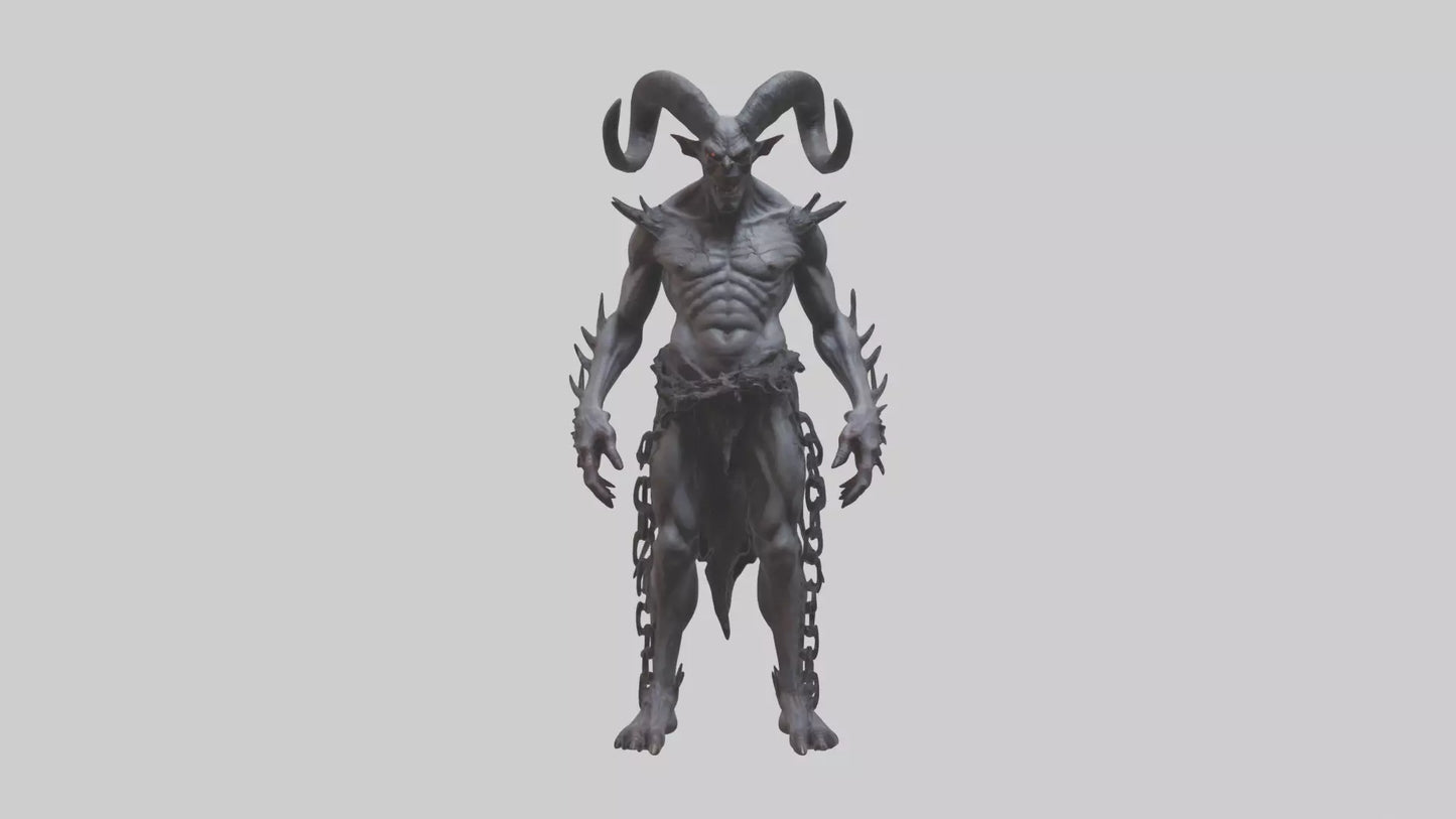 Cursed demon model VR / AR / low-poly