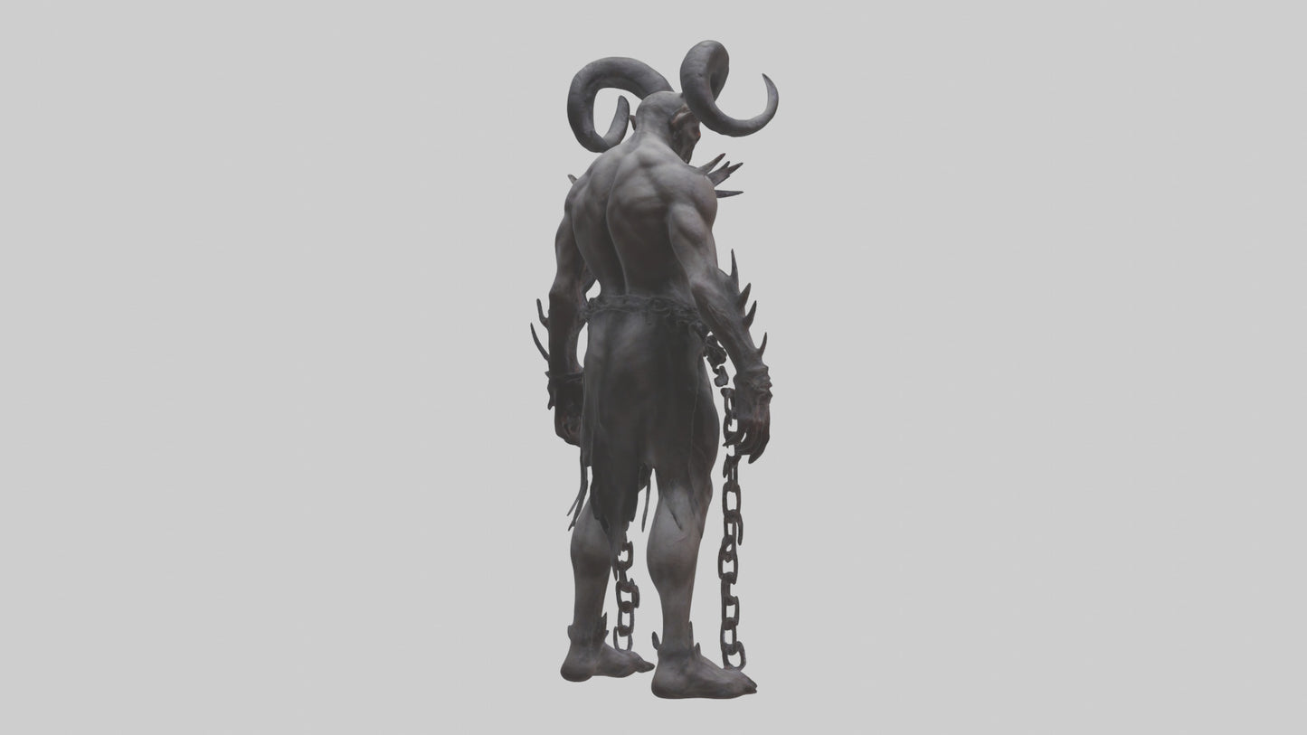 Cursed demon model VR / AR / low-poly