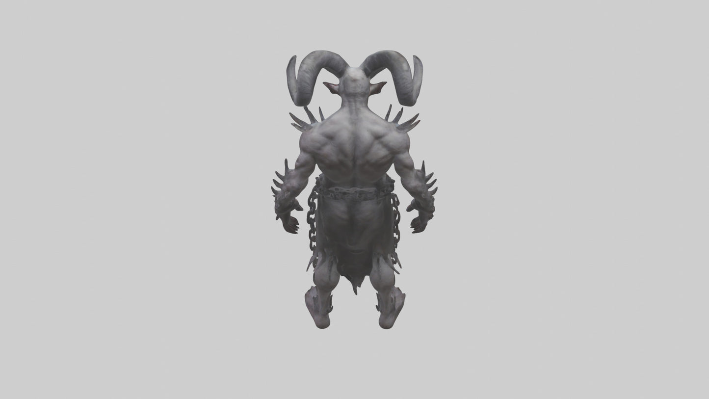 Cursed demon model VR / AR / low-poly